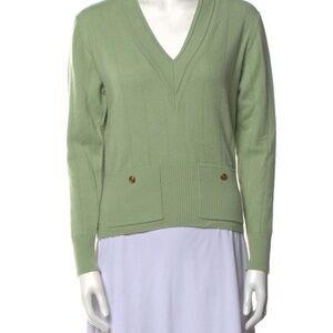 Sandro Green V-Neck Women's Sweater